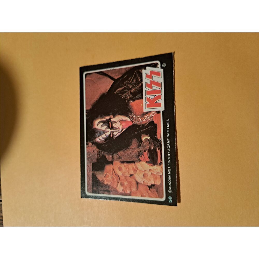Vintage 1978 Aucoin Management AGRMT KISS Trading Card No 50 Collectible Rock
